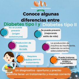 Conoce algunas diferencias entre diabetes tipo I y diabetes tipo II.